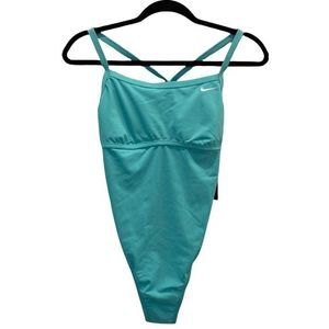 NEW Women's Size Medium NIKE Swimsuit One Piece Aqua Blue NESSB390-318